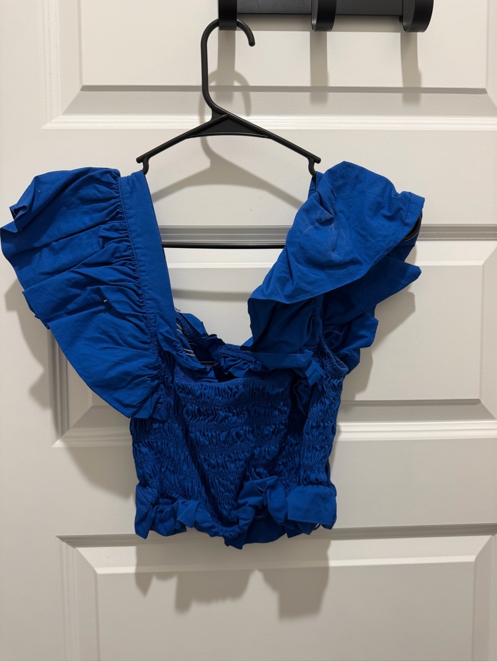 TCEC Royal Blue Ruffle Smocked Tank Top - Picture 2 of 3